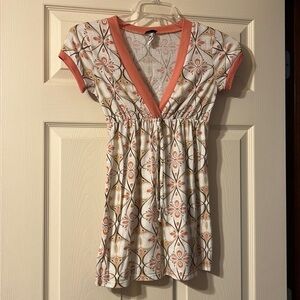 Vanity Floral Babydoll Style Blouse Small